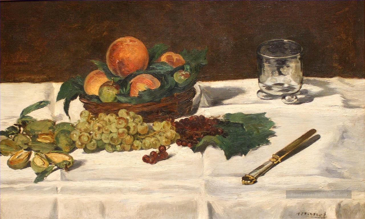 Nature morte Fruits sur une table Édouard Manet Peintures à l'huile
